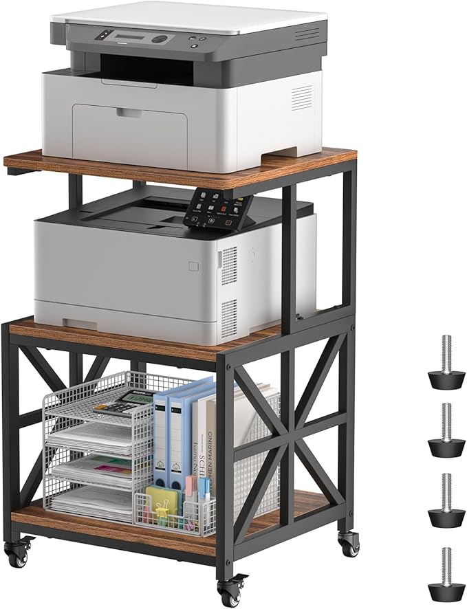 GreenForest Printer Stand with Lockable Wheels, Heavy Duty Printer Table | by GreenForest