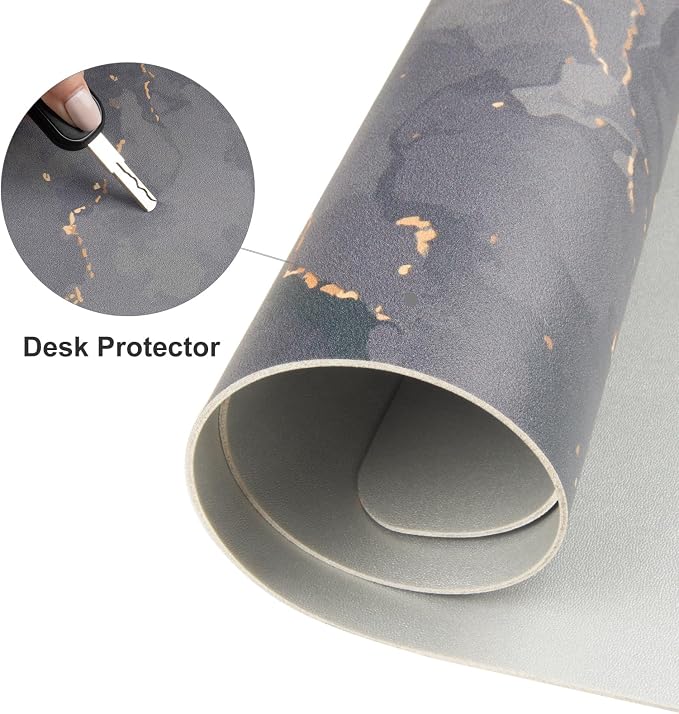 Colorful Star Black Marble Large Mouse Pad, Waterproof Office Desk Mat - Image 7