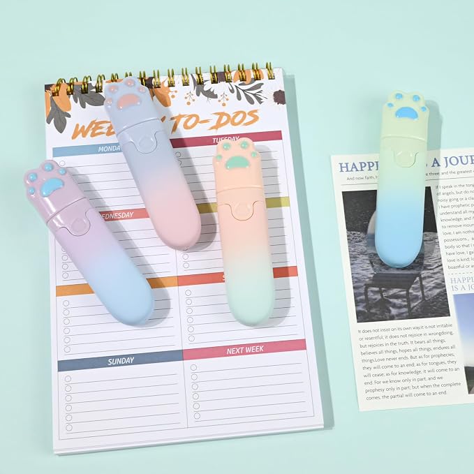 Temiary 4P Cute Cat Paw White Correction Tapes, Aesthetic Applicator Set - Image 5