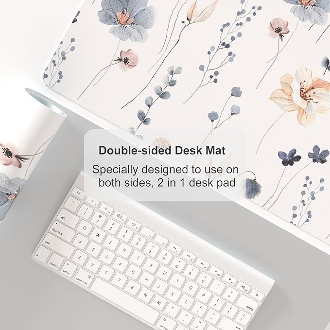QIYI Large Mouse Pad, Floral Desk Mat - Image 3