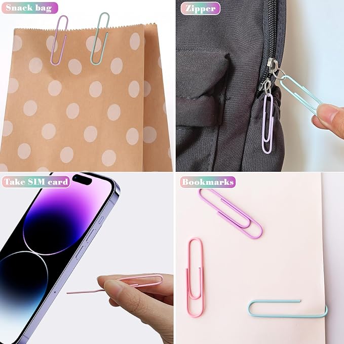 Nustartain Macaron Colored Jumbo Paper Clips, School and Home Use - Image 5