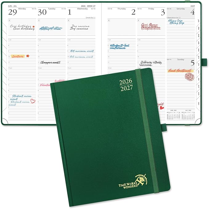 POPRUN 2026-2027 Academic Planner, Large Size 8.5" x 10.5", Weekly and Monthly by POPRUN