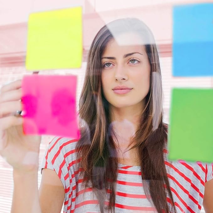 SIMONA Sticky Notes 3x3 in, 6 Color Bright Colorful Sticky Pad, 6 Pads/Pack, 100 Sheets/Pad, Self-Sticky Note Pads (Yellow, Green, Blue, Orange, Purple, Rose) …