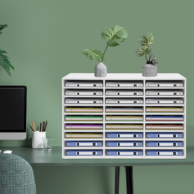 Literature Organizer, Desktop File Sorter Mail Center, Paper Storage Cabinet - Image 3