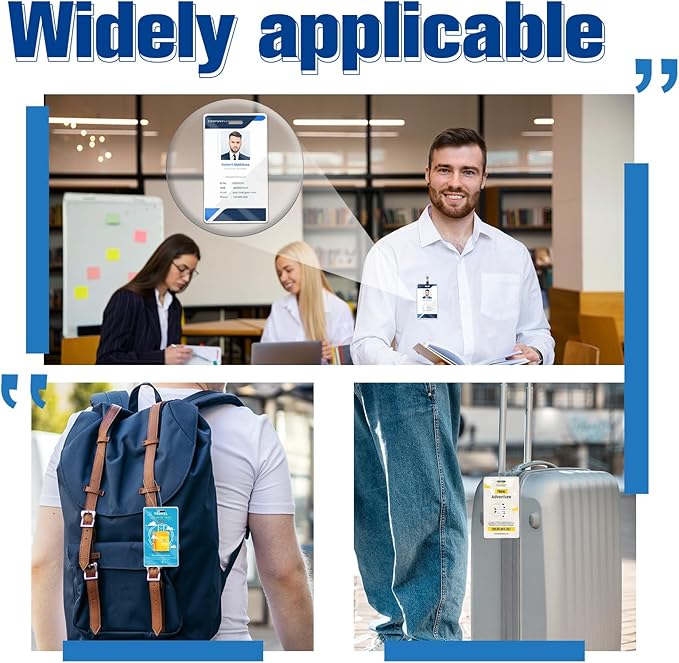 200 Pieces 5 Mil 2 1/2" x 4 1/4" Luggage Laminating Pouches Without Rope Clear Thermal Laminate Pouch Tags with Slot Hole for Pass Cards Student ID (200, 5 Mil-No Loops)-DeskLoop Office