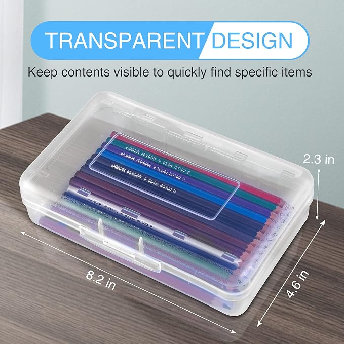 Sooez 3 Pack Pencil Case, Large Hard Pencil Box Bulk, Plastic Storage Container - Image 7