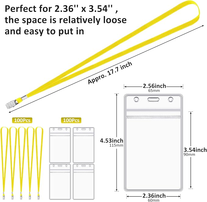 Marspark 200 Pcs ID Badge Holder - Image 2