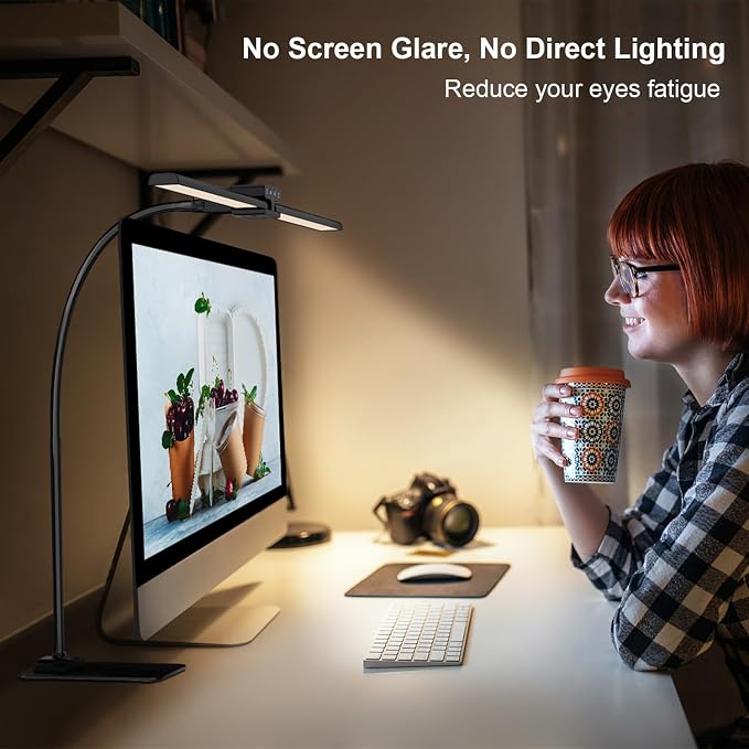 24W Led Desk Lamps with Base for Office Home, 31.5-in Double Head, Dimmable 4 - Image 6