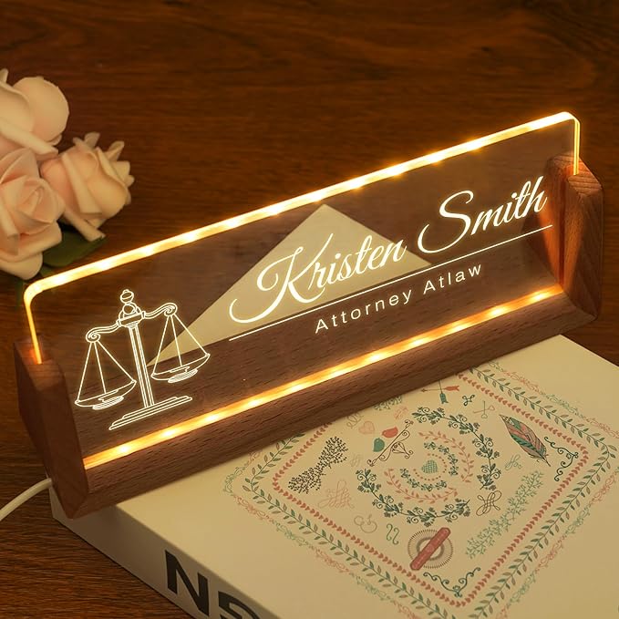 Custom Light Up Name Plate for Desk, Desk Name Plate Personalized - Image 6