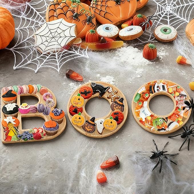 3pcs The Letters Boo Wooden Charcuterie Board, 12 Inch Larger Halloween Food - Image 3