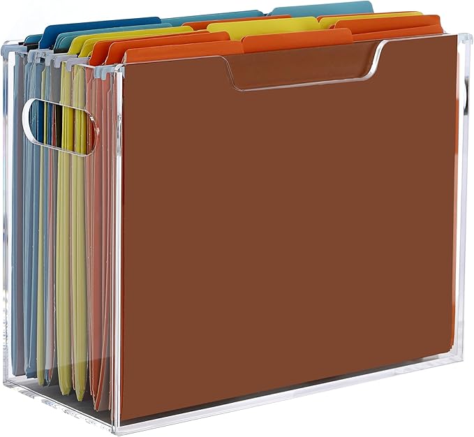 DINGHUO Acrylic File Folder Organizer, Hanging File Organizer Box, File Holder by DINGHUO