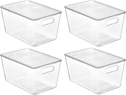 Vtopmart 4 Pack Clear Stackable Storage Bins by Vtopmart
