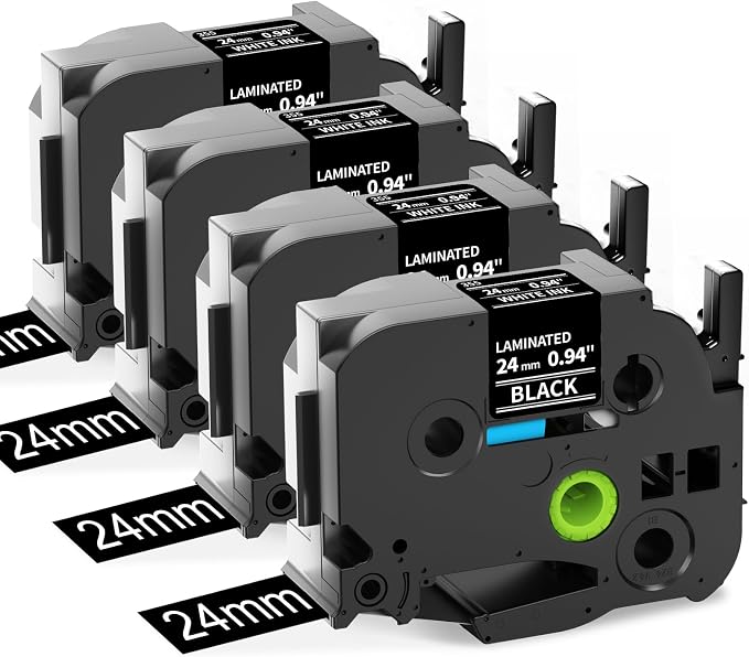 Labelife 24mm Black Label Tape TZe-355 Replacement by Labelife