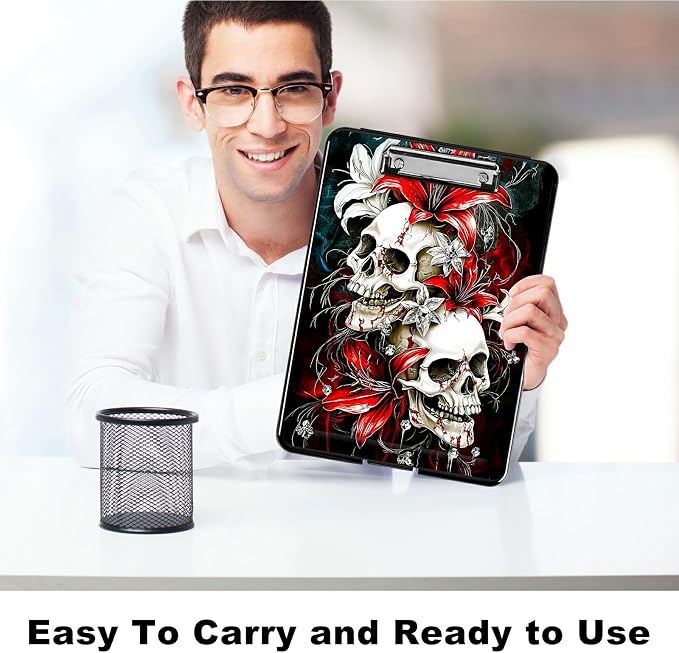 Red Lily Skull A4 Clipboard - Image 6