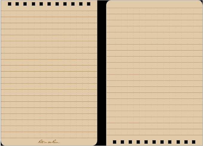 Rite in the Rain Weatherproof Top Spiral Notebook, Tan Cover, Universal Pattern - Image 2