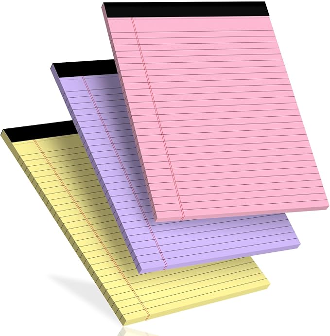 3 pcs Legal Pads 8.5 x 11 Note Pads, Colored Legal Notepads 8.5 x 11, Notebook by Glyanlee