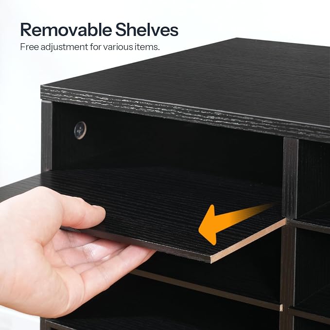 HOOBRO Literature Organizer, 48 Compartments Wooden Mail Organizer, Countertop - Image 8