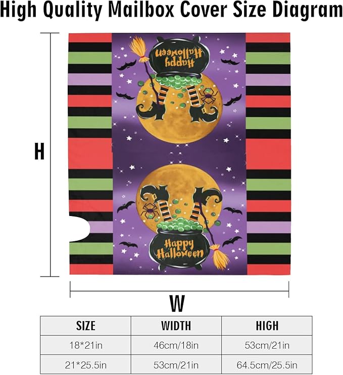 Witch Feet Halloween Magnetic Mailbox Cover, Unique 21 x 18 Inches, Standard - Image 4