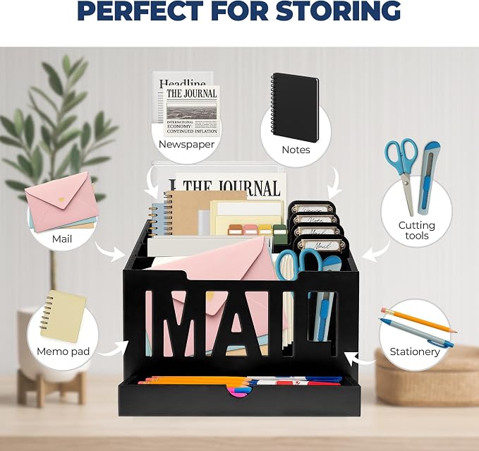 Mail Organizer Countertop, Desktop Mail Sorter - Image 2