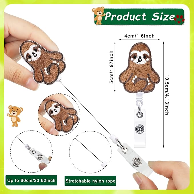 Zonon 8 Pcs Nurse Badge Reels Pediatric Badge Reels Cute Felt Retractable Funny - Image 2
