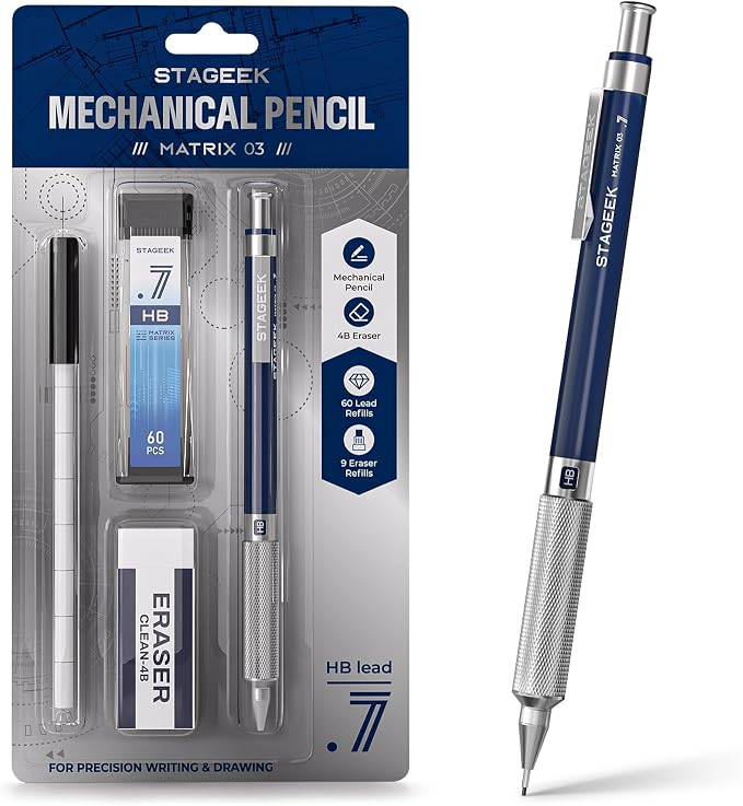 STAGEEK 0.7 mm Mechanical Pencil, Metal Art & Drafting Pencil by STAGEEK