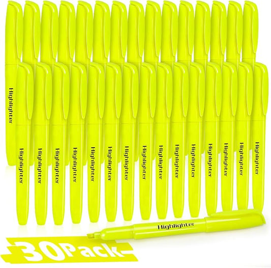 V-Opitos 30 Pack Yellow Highlighters, No Bleed Bright Highlighters by Wearecommittedtotheresearchandproductionofhigh-qualitykidstoysschoolofficesuppliesandholidayproducts