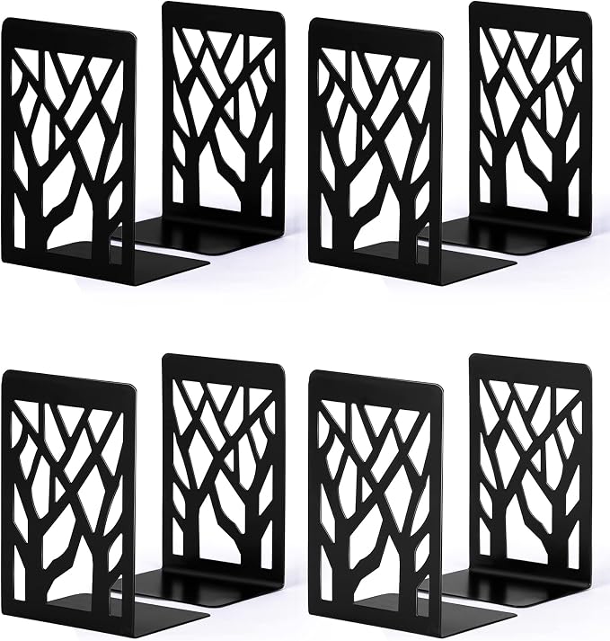 Decorative Metal Bookends Black Set of 4 by INN%C3%94PLUS