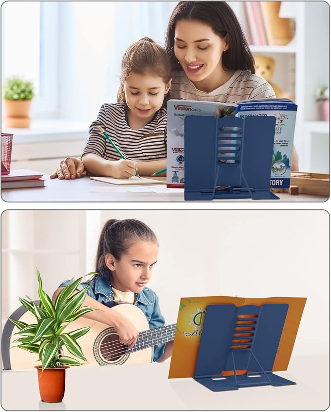 MSDADA Book Stand Metal Reading Rest Book Holder Adjustable Cookbook Documents - Image 8