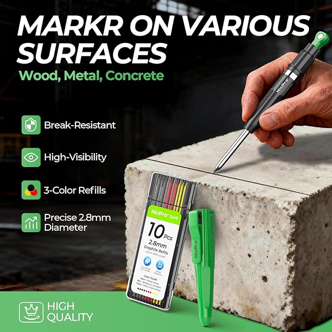 Nicpro 7-in-1 CP5000 Magnetic Carpenter Pencils - Image 5