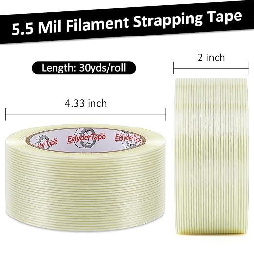 Ealyder Tape 3 Pack Transparent Reinforced Fiberglass Tape – 2 Inch x 30 Yards - Image 2