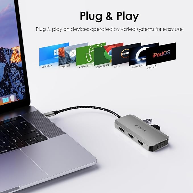 WAVLINK USB C Docking Station (Grey)-DeskLoop Office
