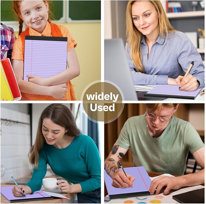 2 Pack Legal Pads 8.5 x 11 Purple Note Pads 8.5 x 11 Notepad 8.5 x 11 Micro Perforated Writing Pads 8.5 x 11 Lined Paper Pads Wide Ruled Pad of Paper 30 Sheets Notebook for Study, To-Do Lists, Office-DeskLoop Office