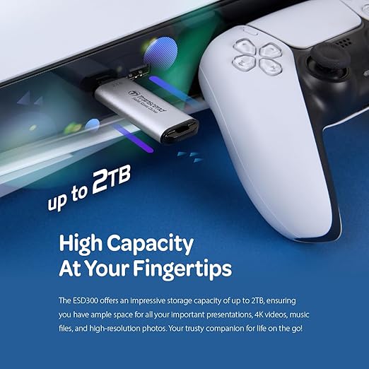 Transcend 512GB External SSD, USB 3.2 Gen2, Up to 1,050MB/s, Portable SSD with Type C, for Steam Deck, ROG Ally, MSI Claw, Windows & Mac, iPhone, iPad, Android, PS5, Xbox, Smart TV, Pink-DeskLoop Office