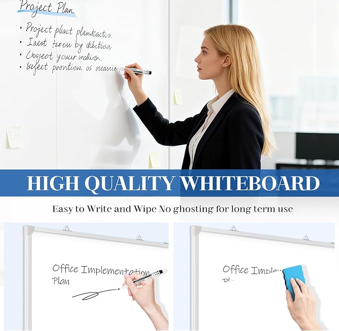 48" x 36" White Board Dry Erase, Double-Sided Foldable Magnetic Whiteboard - Image 5