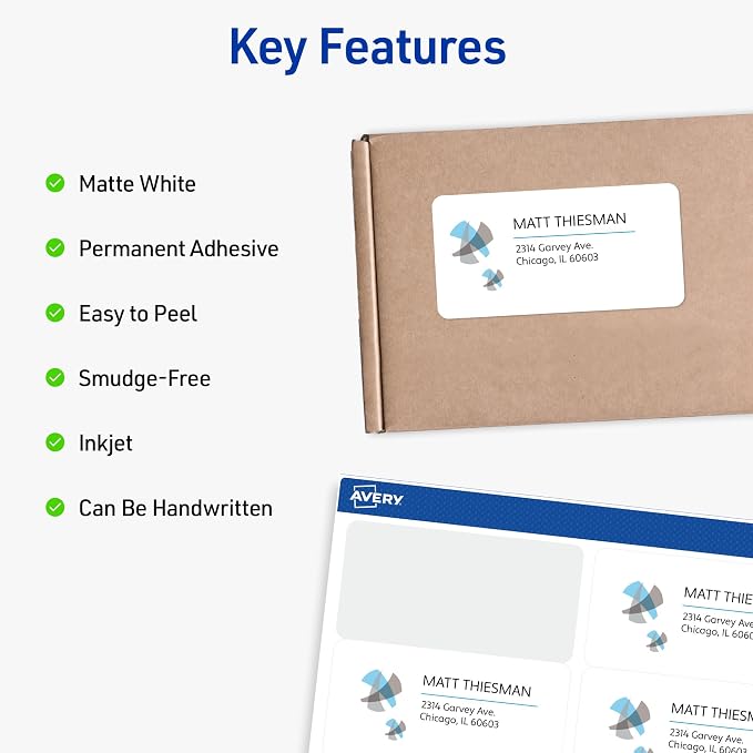 Avery Half-Sheet Printable Shipping Labels, 5.5" x 8.5" Customizable Stickers - Image 3