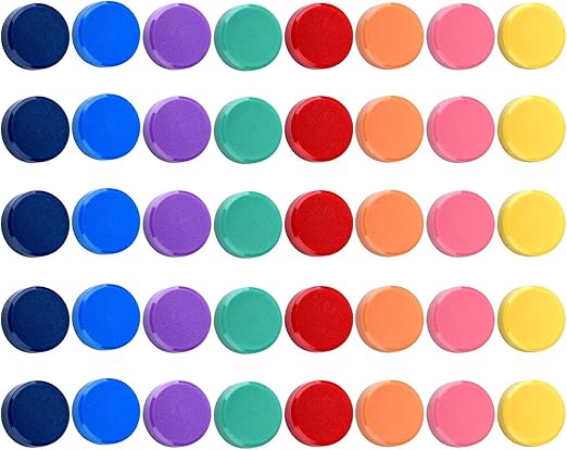 40 Pack Small Fridge Magnets,20MM Colorful Round Magnets for Whiteboard, 8 Colors Refrigerator Magnet,Small Cute Magnet for Decorative Locker Kitchen Office-DeskLoop Office