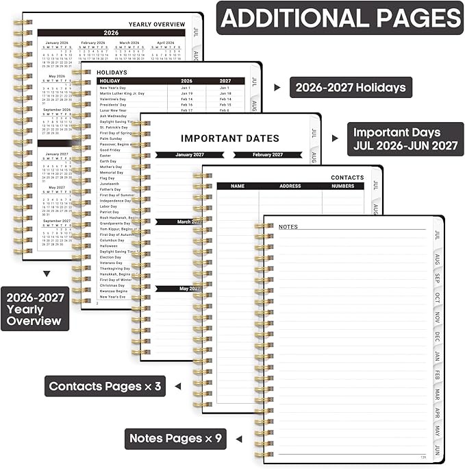 Academic Planner 2026-2027, Weekly and Monthly Calendar Planner Book, July 2026 - Image 4