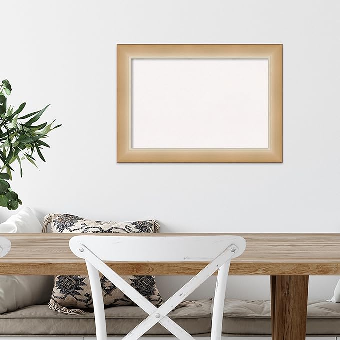 Amanti Art White Cork Board for Wall, 15x21 Vision Board with Gold Frame, Small Corkboard Office Decor for Home Organization, Modern Corkboard Pinboard to Display Items for Home Organization in-DeskLoop Office