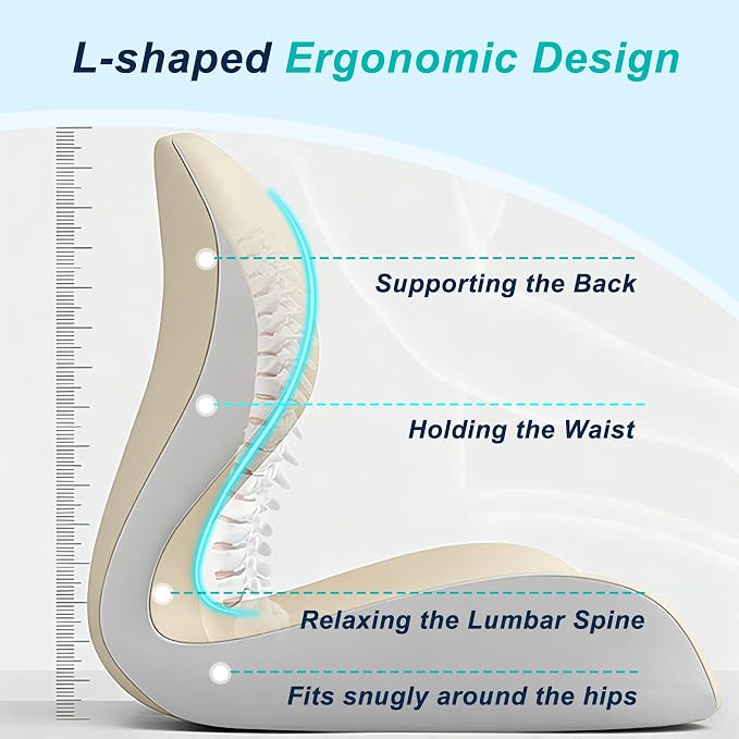 Seat Cushion for Office Chair and Car, Lumbar Support Pillow for Office Chair - Image 3