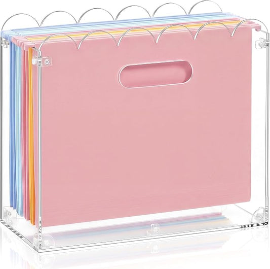 Jingmore Clear Acrylic File Organizer, Decorative Hanging File Box by Jingmore