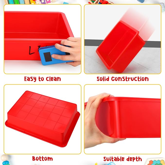 Hoteam 10 Pcs Flat Storage Organizer Tray Bin Paper Tray - Image 2
