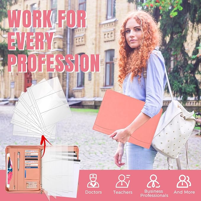 3-Ring Padfolio Portfolio Binder Organizer, PU Leather Folder Binder Business - Image 6
