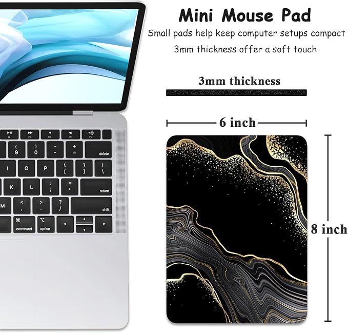 Dapesuom Small Mouse Pad, 6 x 8 Inch Thick Rubber Premium-Textured Non-Slip - Image 2