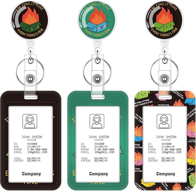 3 Set Dumpster on Fire Badge Holder by BESARME