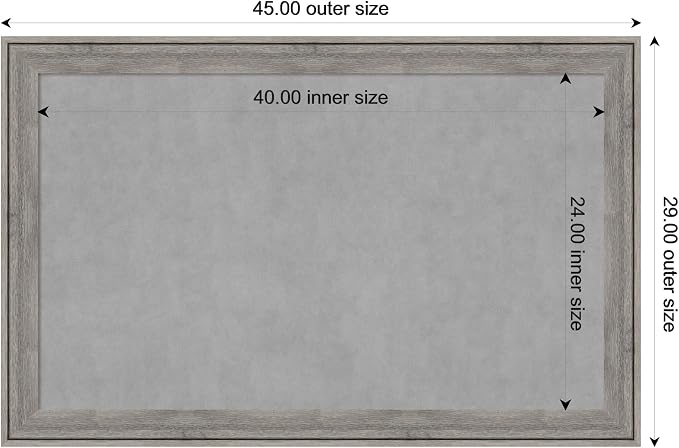 Amanti Art Grey Framed Magnetic Board 29x45 Large Vision Board - Image 3