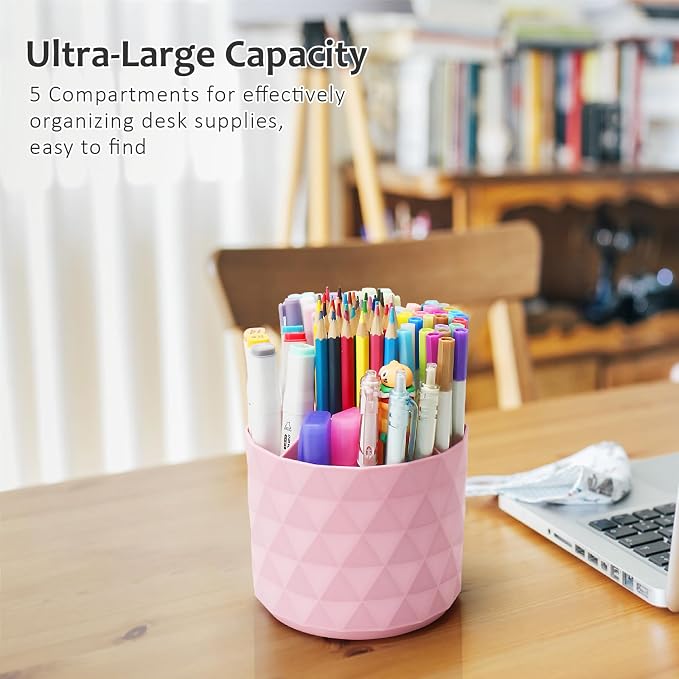 Desk Organizer, 360-Degree Rotating Pencil Pen Holders - Image 4