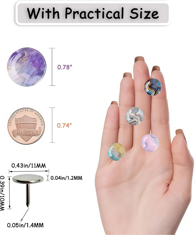 24Pcs Marble Push Pins, Decorative Push Pins - Image 6