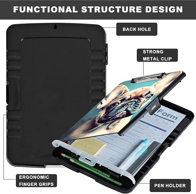 Clipboard with Storage, Heavy Duty Plastic Storage Clipboard with Low Profile - Image 6
