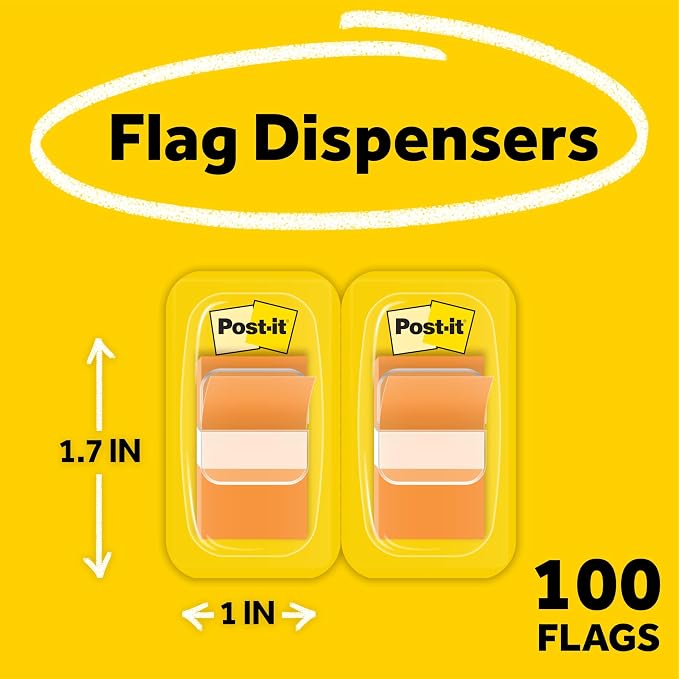 Post-it Flags, 50/Dispenser, 2 Dispensers/Pack, 1 in Wide - Image 2