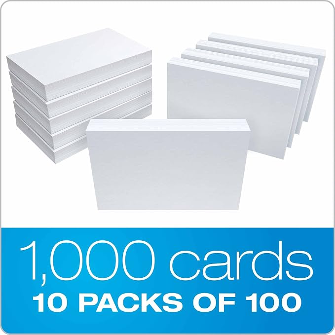 Oxford Blank Index Cards, 4 x 6 Inches, 60 Packs of 100 - Image 4